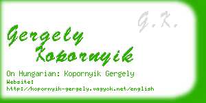 gergely kopornyik business card